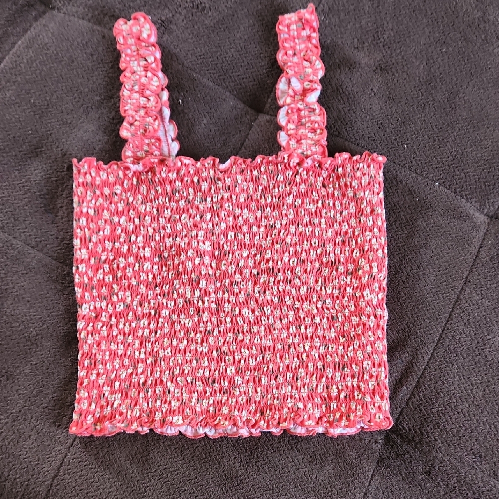 Arizona Jean Company Pink and White Tank Top